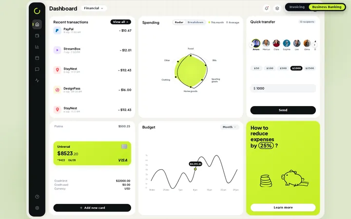 Altair: Invoicing & Banking Dashboards