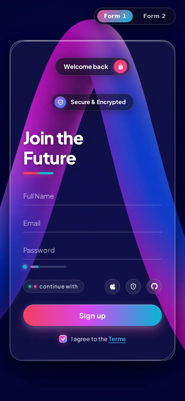 Aurora: Frosted Glass Login Forms, preview 4 of 5