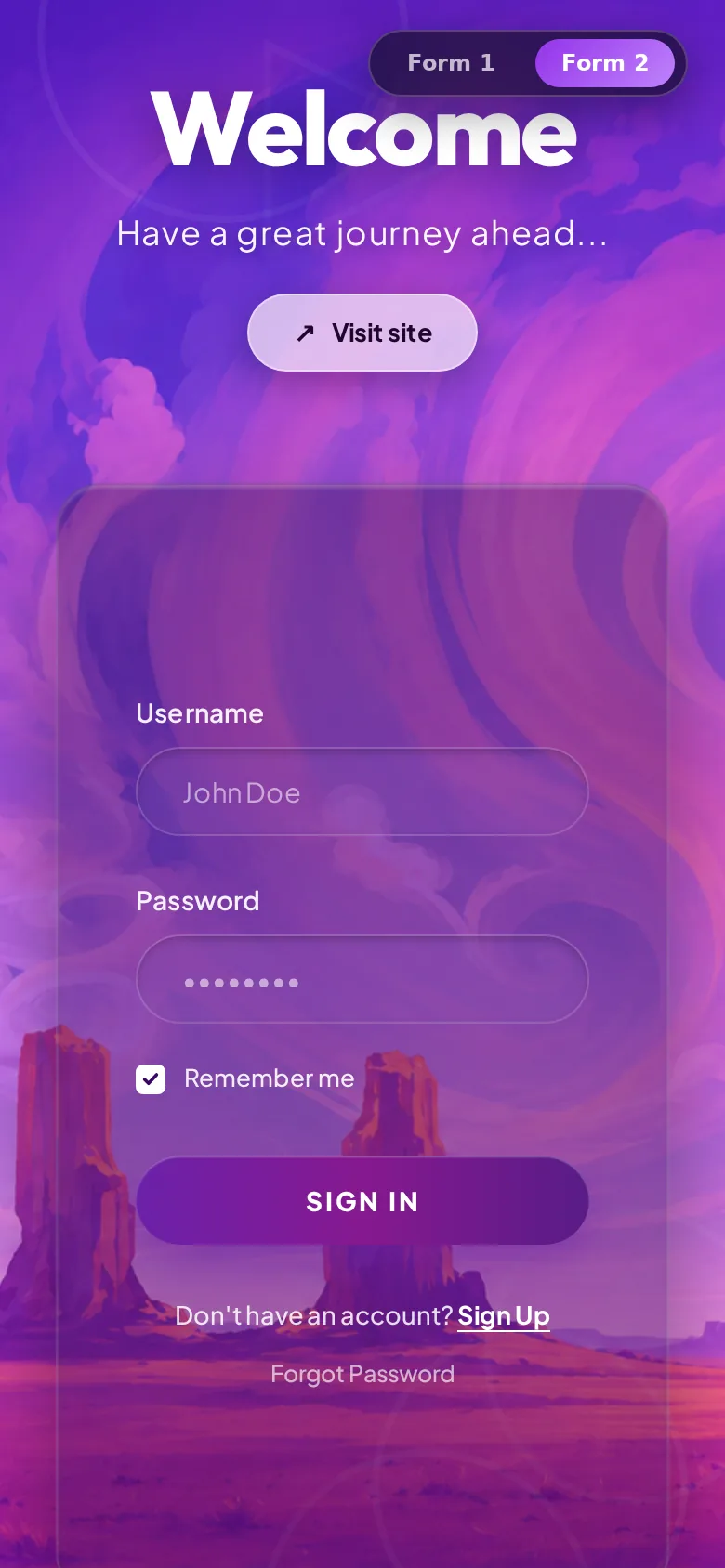 Aurora: Frosted Glass Login Forms, preview 5 of 5