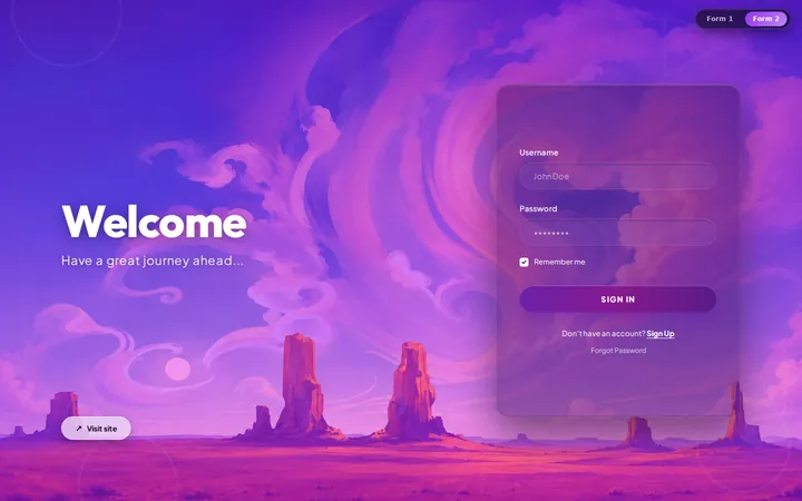 Aurora: Frosted Glass Login Forms
