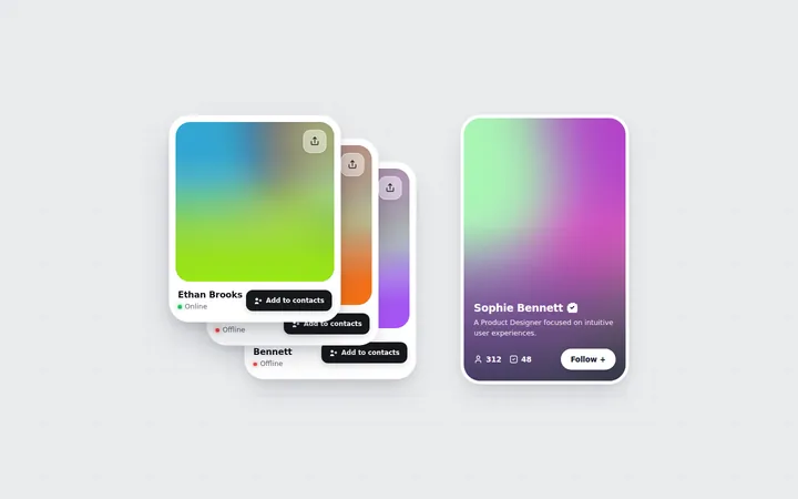 Folio: Portrait Profile Cards