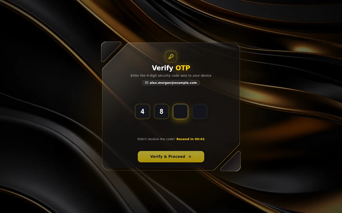 Gild: Gold Glass OTP Verification, preview 1 of 5
