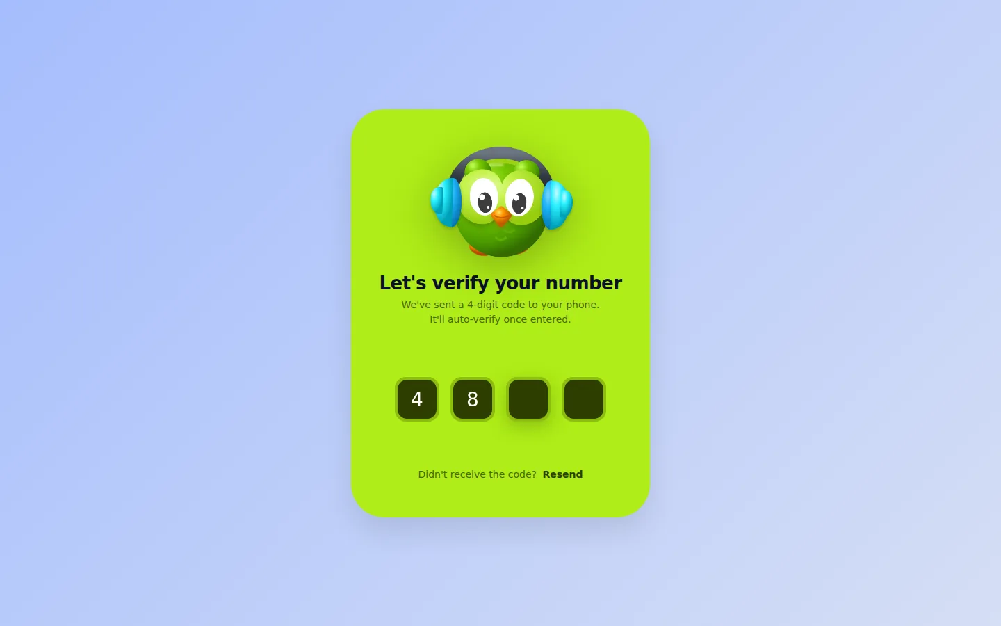 Hoot: Owl Mascot OTP Verification, preview 1 of 5