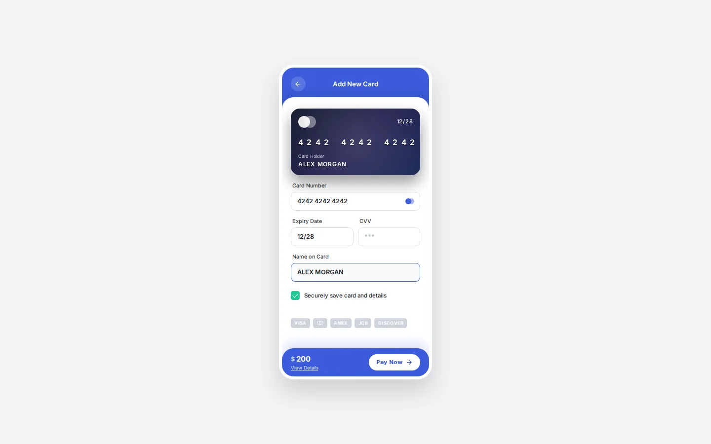 Jade: Mobile Add-Card Payment, preview 1 of 5