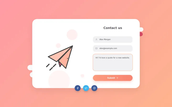 Kite: Paper Plane Contact Form