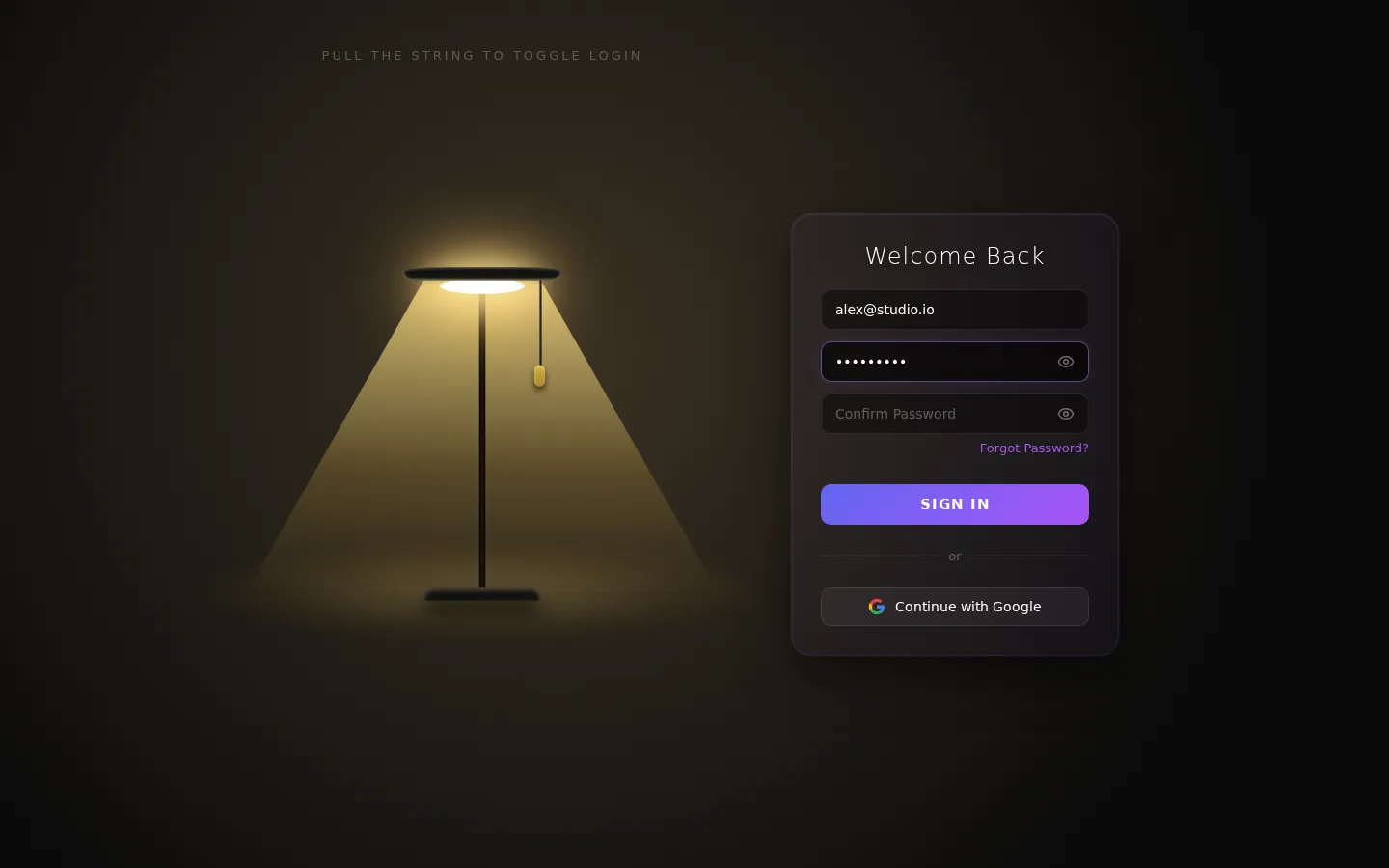 Lumen: Pull-Cord Lamp Login, preview 4 of 5