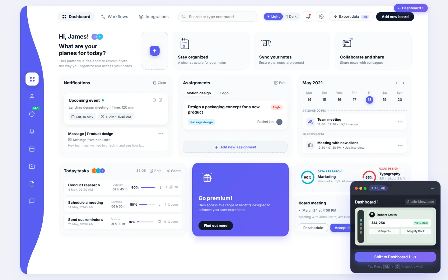Lyra: Freelancer & Team Dashboards, preview 2 of 5
