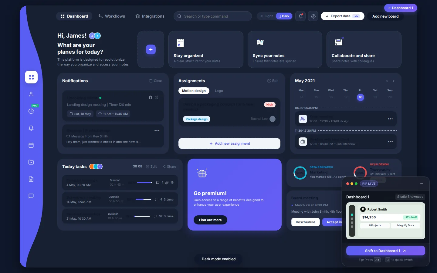 Lyra: Freelancer & Team Dashboards, preview 3 of 5