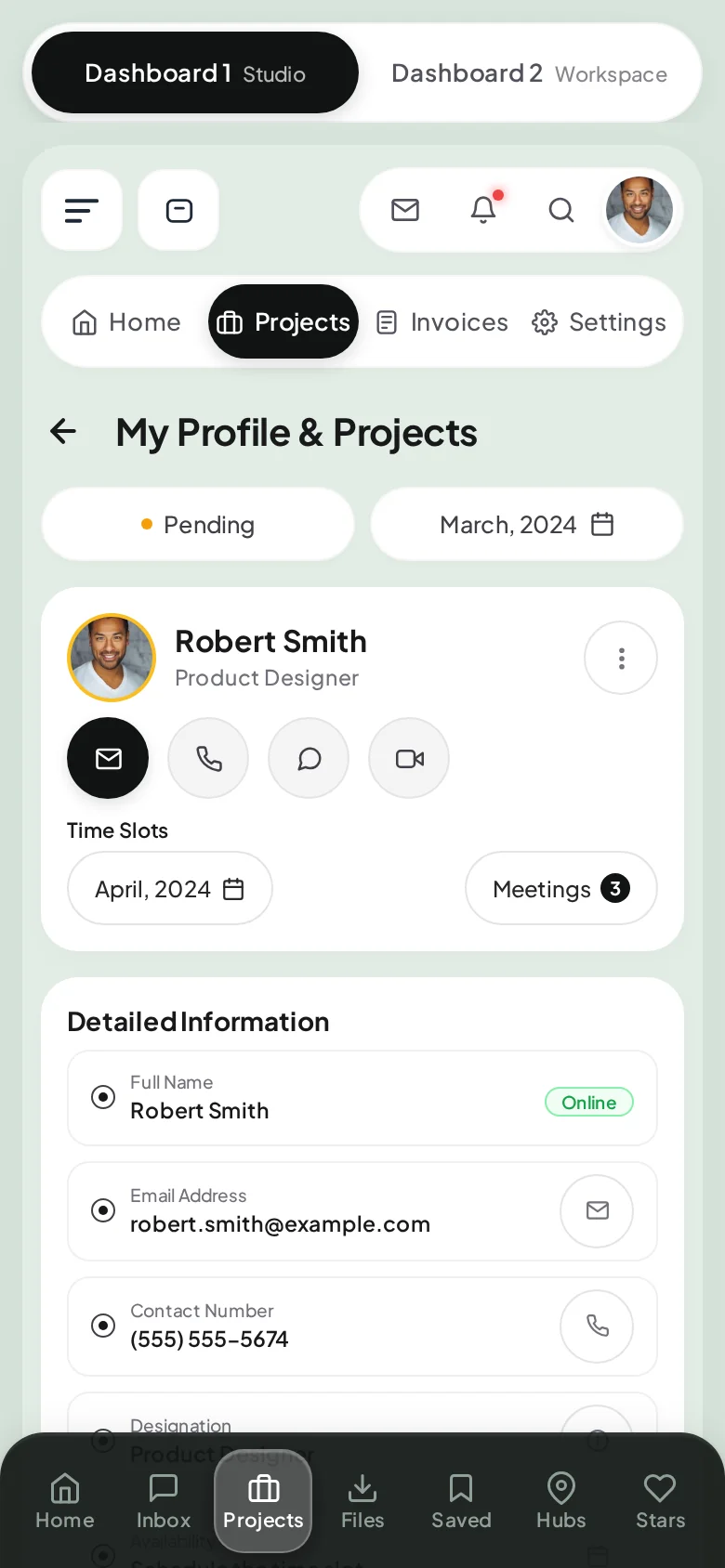 Lyra: Freelancer & Team Dashboards, mobile screen