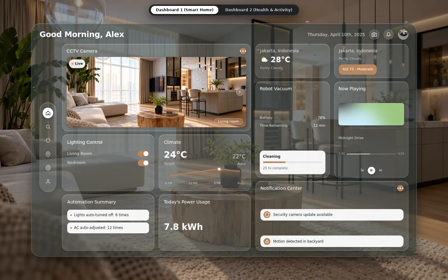 Nova: Smart Home & Health Dashboards, preview 3 of 5
