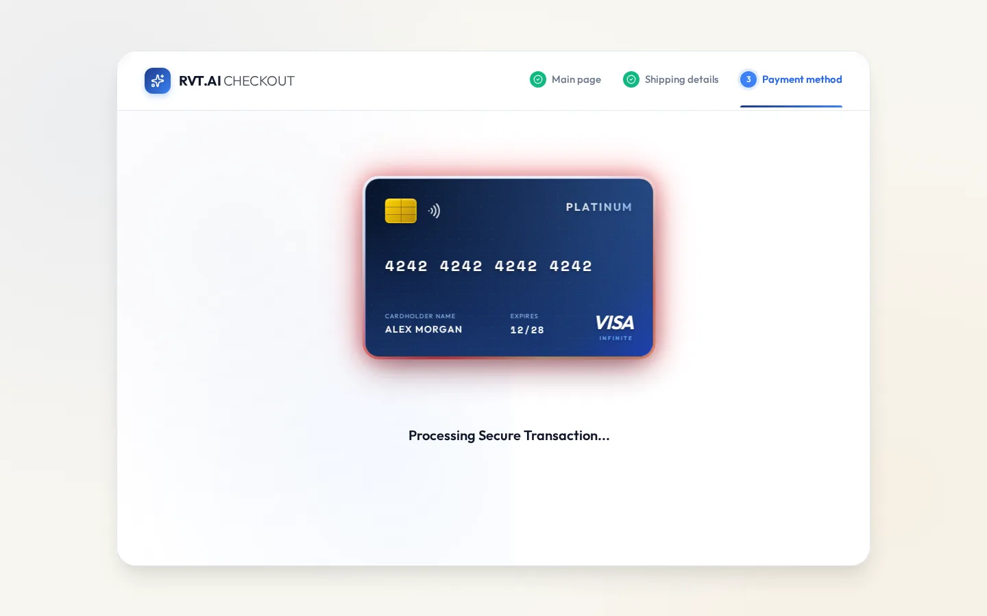 Sapphire: 3D Card Checkout Page, preview 3 of 5