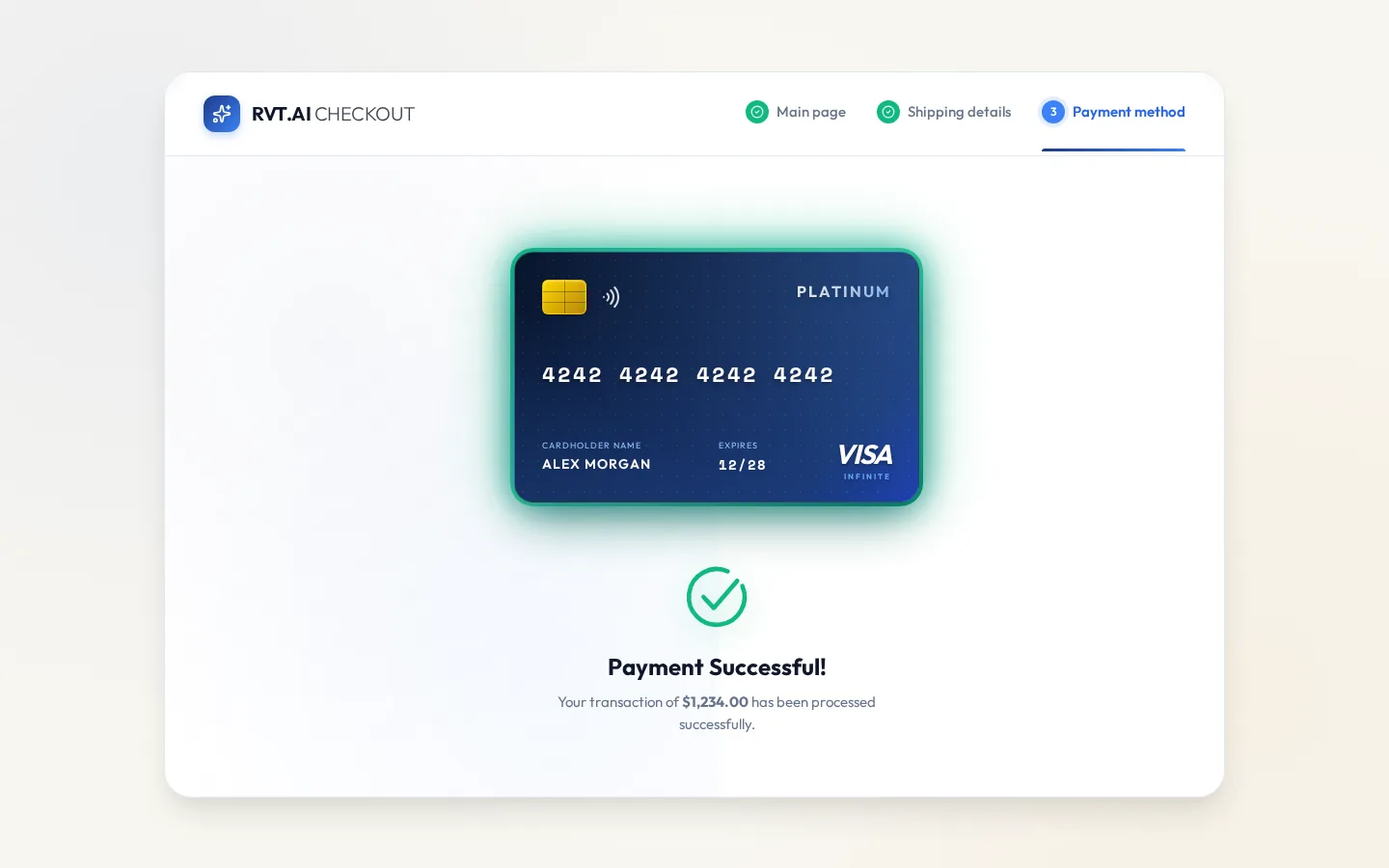 Sapphire: 3D Card Checkout Page, preview 4 of 5