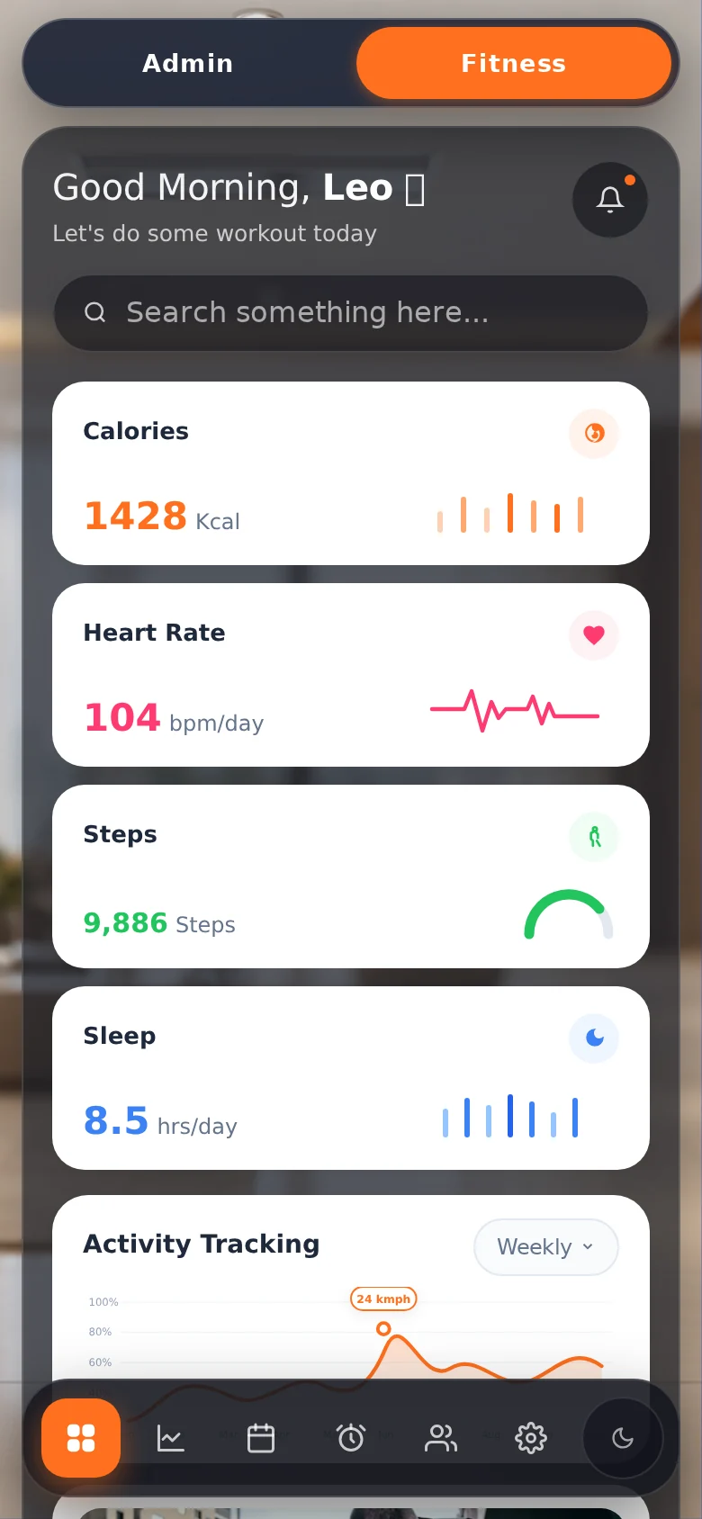 Vega: SaaS Admin & Fitness Dashboards, preview 5 of 5